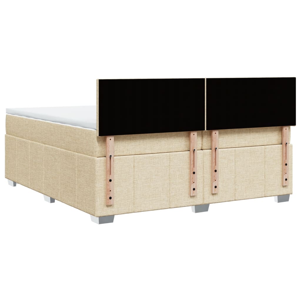 Sommier à lattes de lit avec matelas Crème 200x200 cm Tissu - XIOS