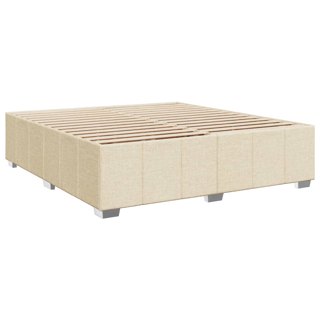 Sommier à lattes de lit avec matelas Crème 200x200 cm Tissu - XIOS