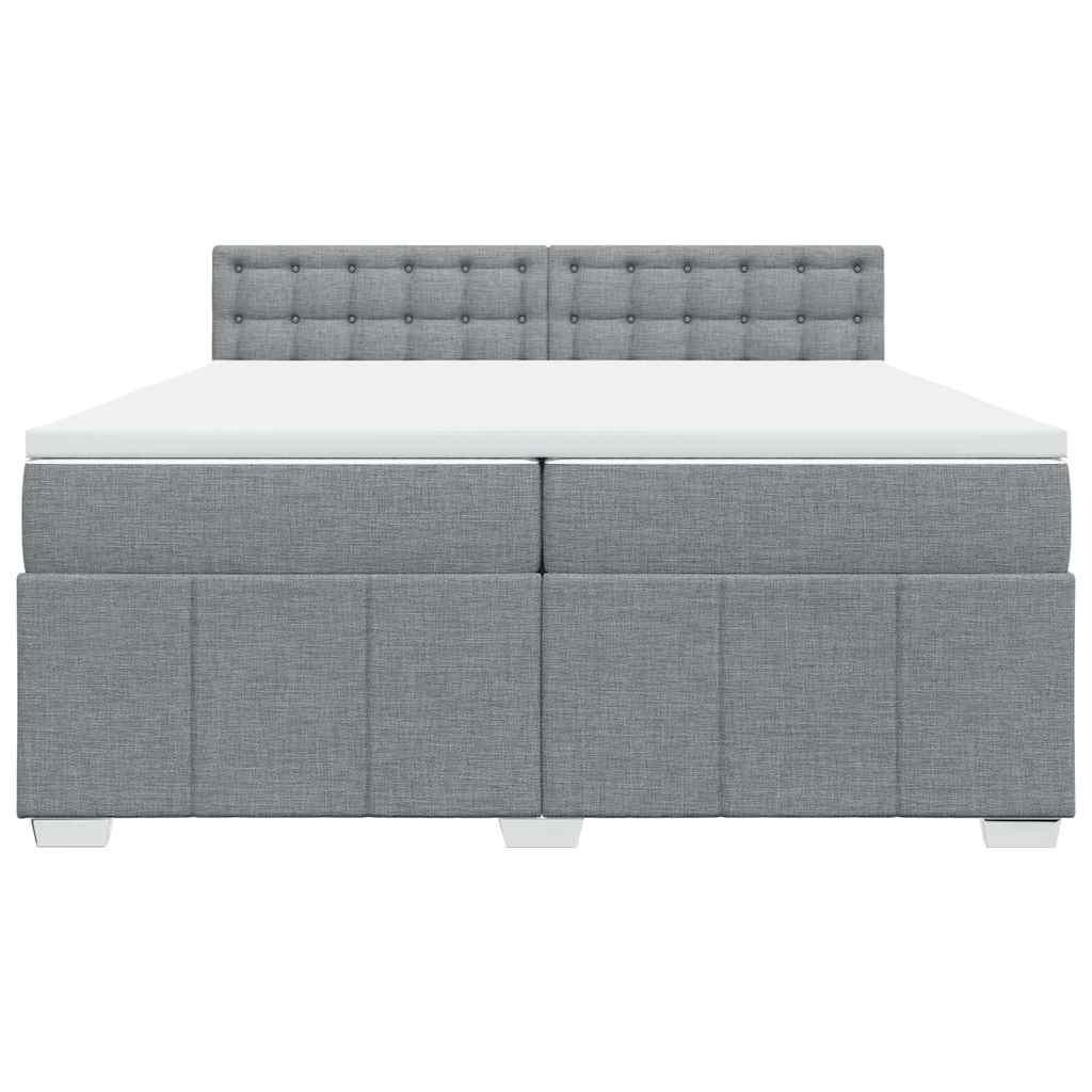 Sommier à lattes de lit avec matelas Gris clair 200x200cm Tissu - XIOS
