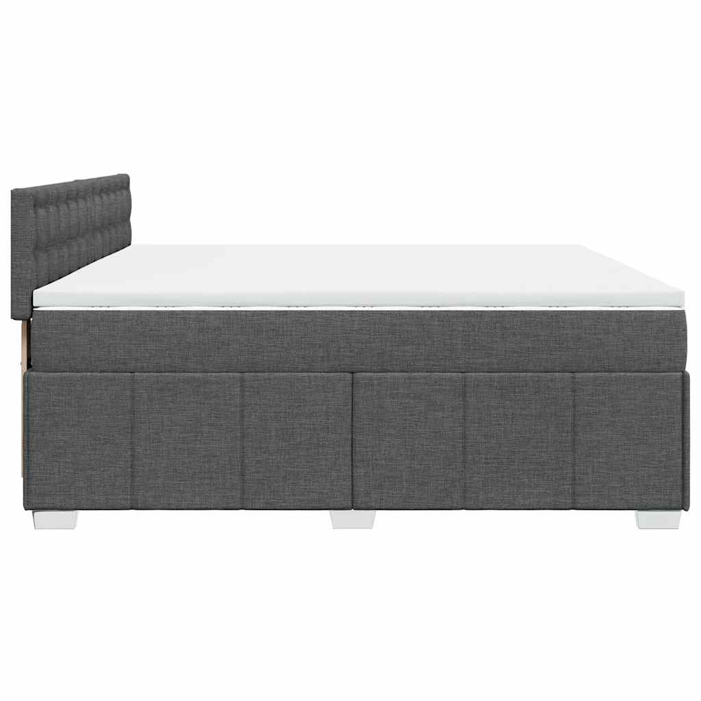 Sommier à lattes de lit avec matelas Gris foncé 200x200cm Tissu - XIOS