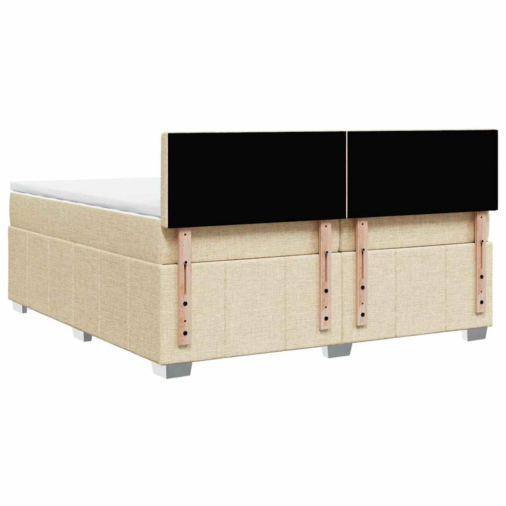 Sommier à lattes de lit avec matelas Crème 200x200 cm Tissu - XIOS