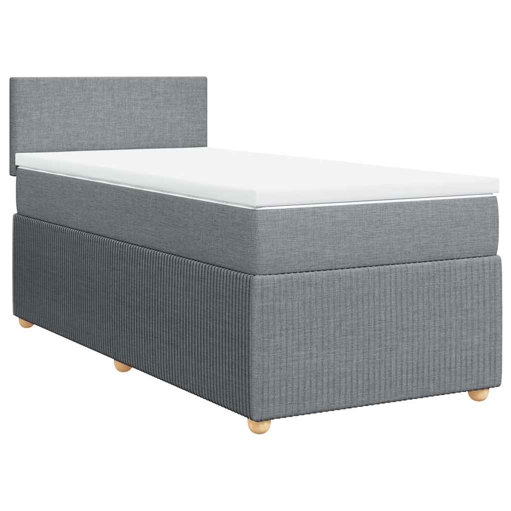 Sommier à lattes de lit avec matelas gris clair 80x200 cm tissu - XIOS