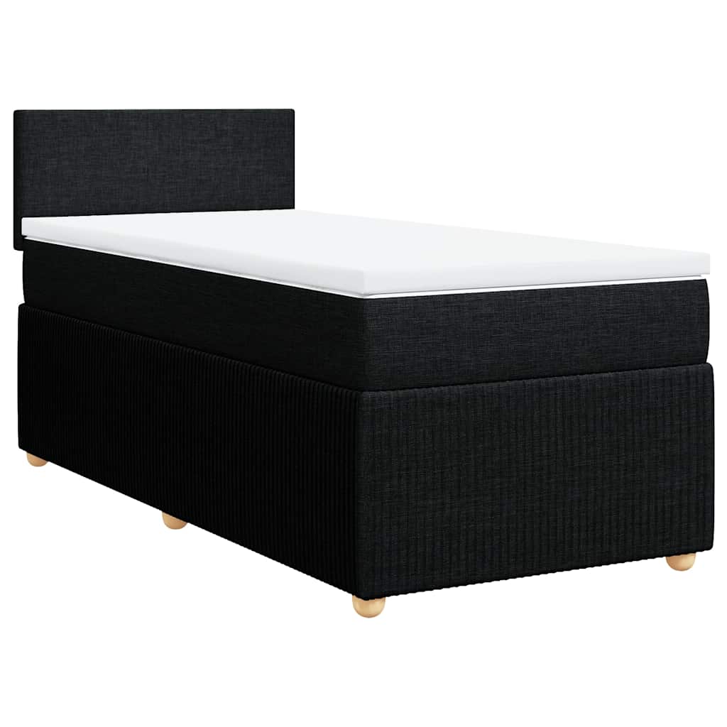 Sommier à lattes de lit et matelas Noir 80x200 cm Tissu - XIOS