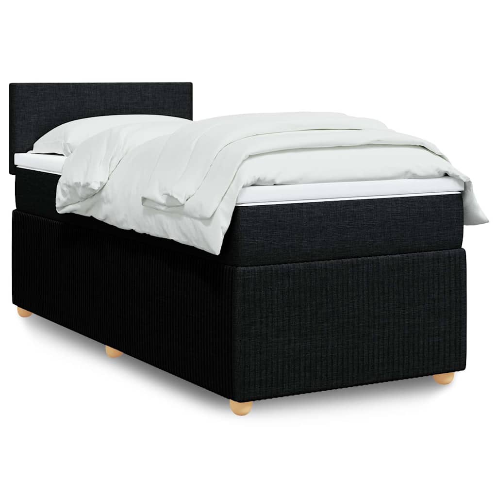Sommier à lattes de lit et matelas Noir 80x200 cm Tissu - XIOS