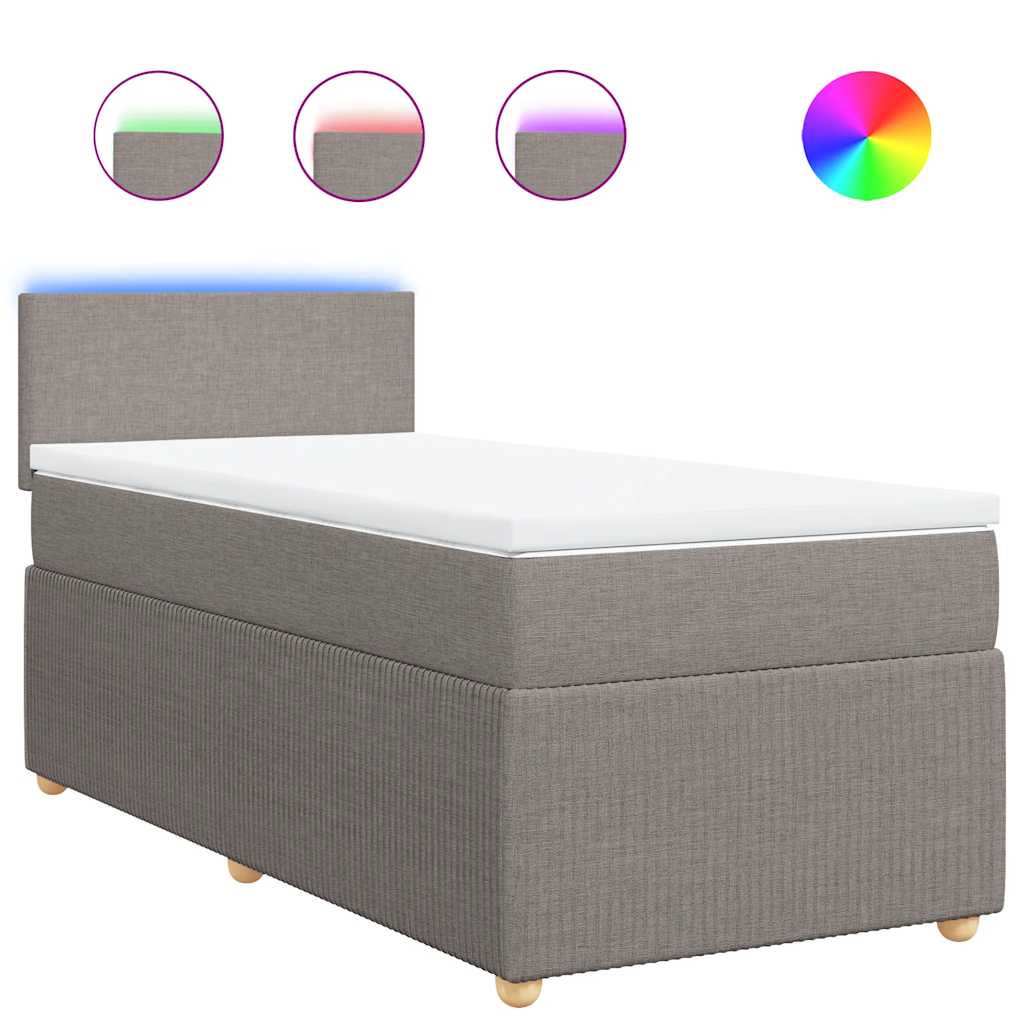 Sommier à lattes de lit avec matelas Taupe 80x200 cm Tissu - XIOS