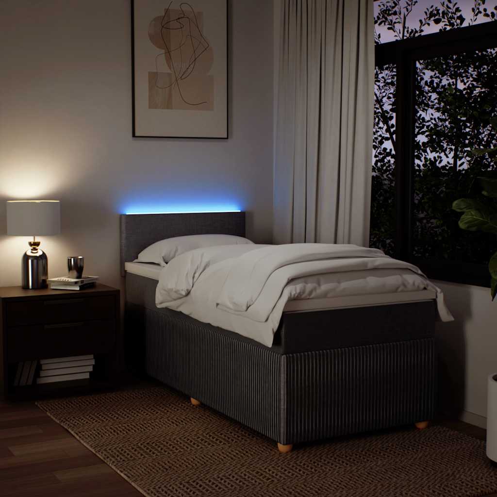 Sommier à lattes de lit avec matelas Taupe 80x200 cm Tissu - XIOS