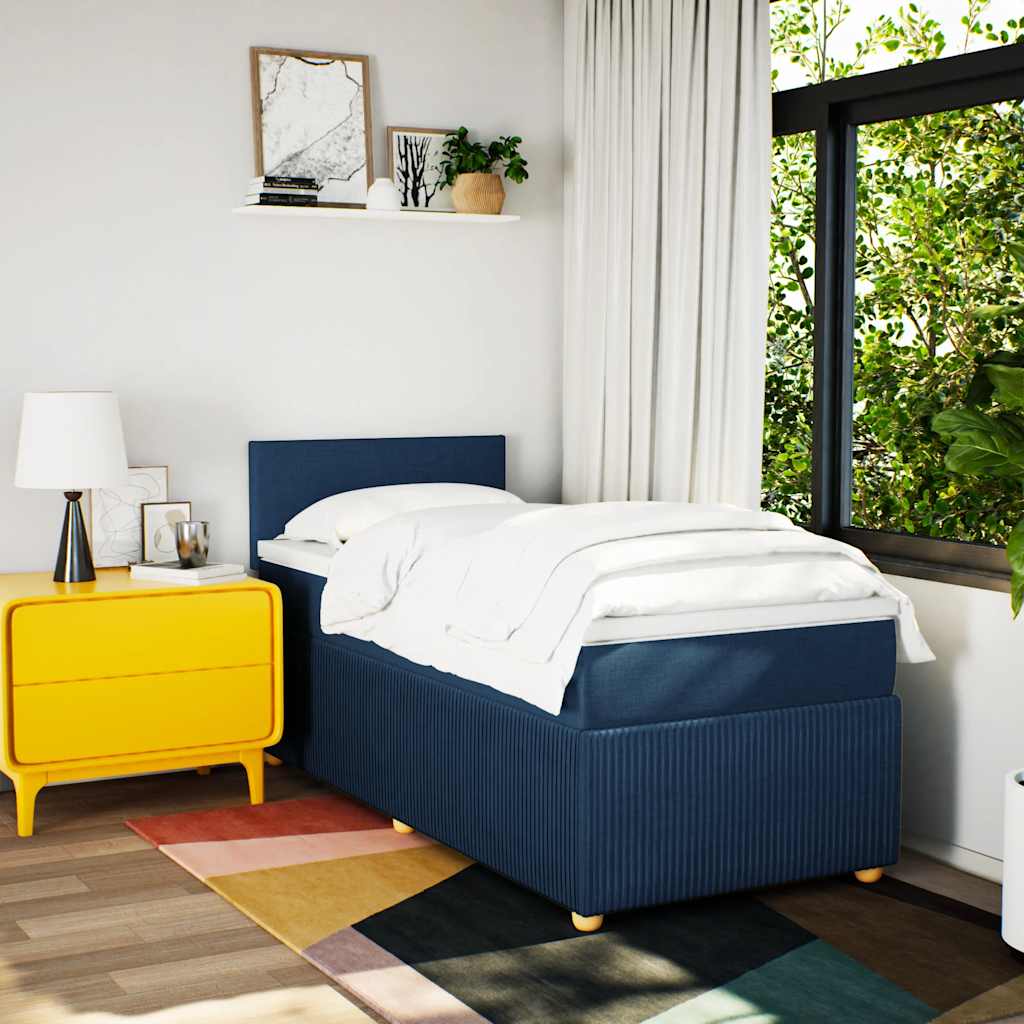 Sommier à lattes de lit avec matelas Bleu 80x200 cm Tissu - XIOS