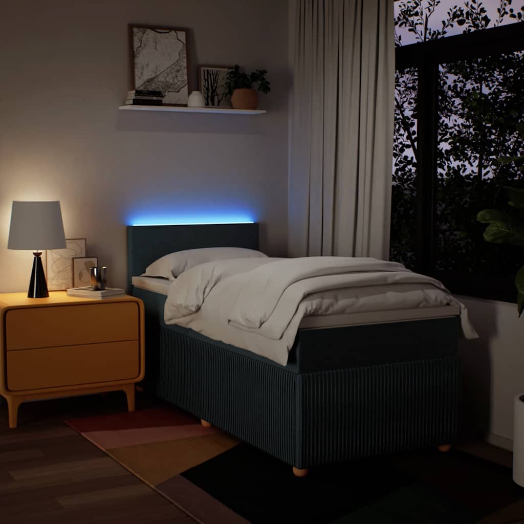 Sommier à lattes de lit avec matelas Bleu 80x200 cm Tissu - XIOS