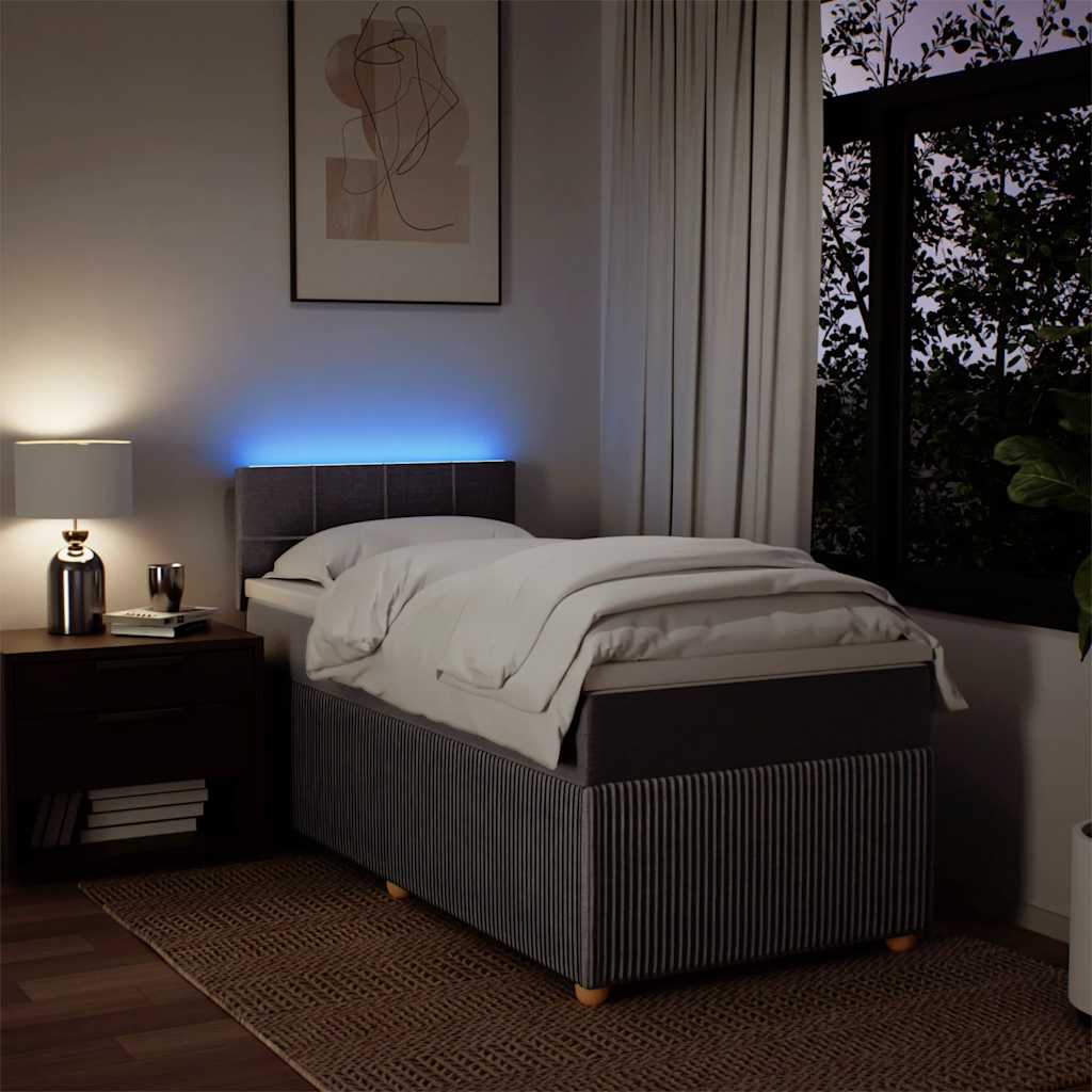 Sommier à lattes de lit avec matelas Taupe 80x200 cm Tissu - XIOS