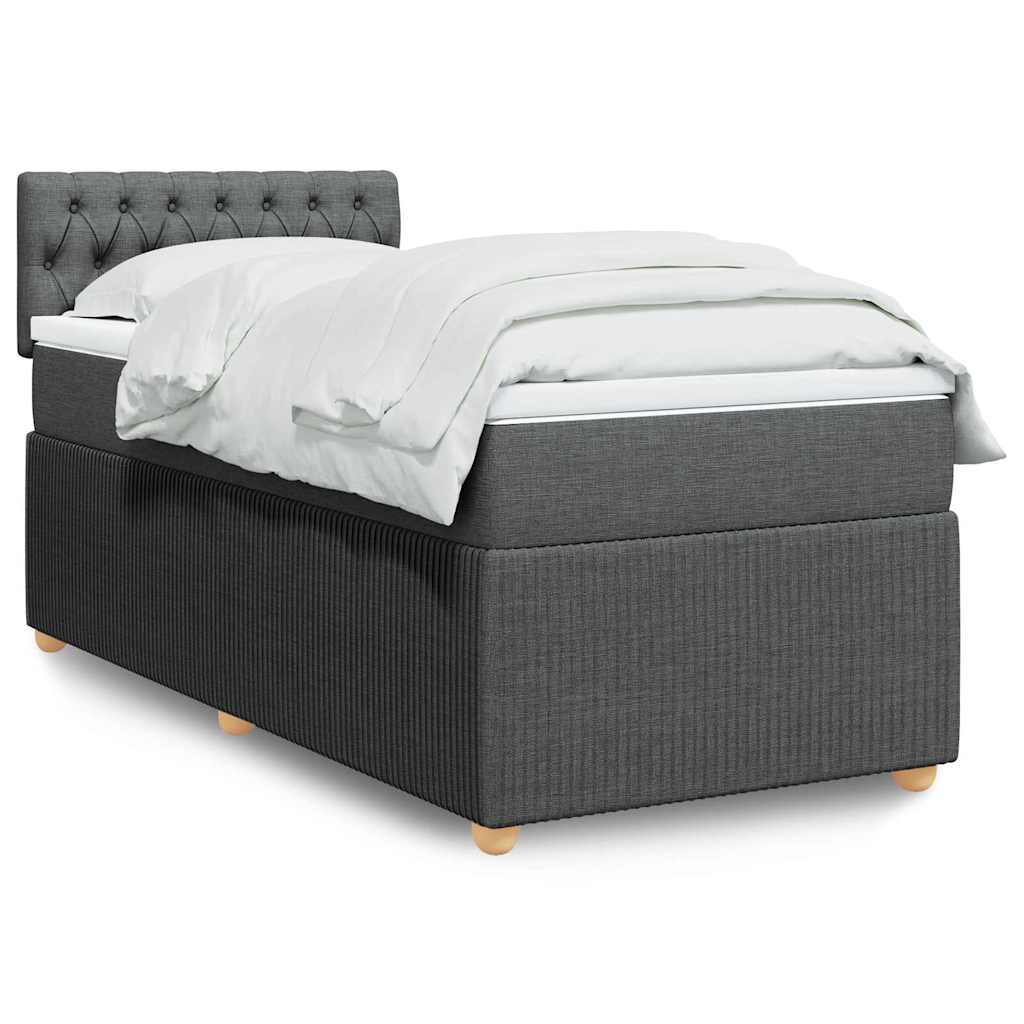 Sommier à lattes de lit avec matelas Gris foncé 80x200 cm Tissu - XIOS