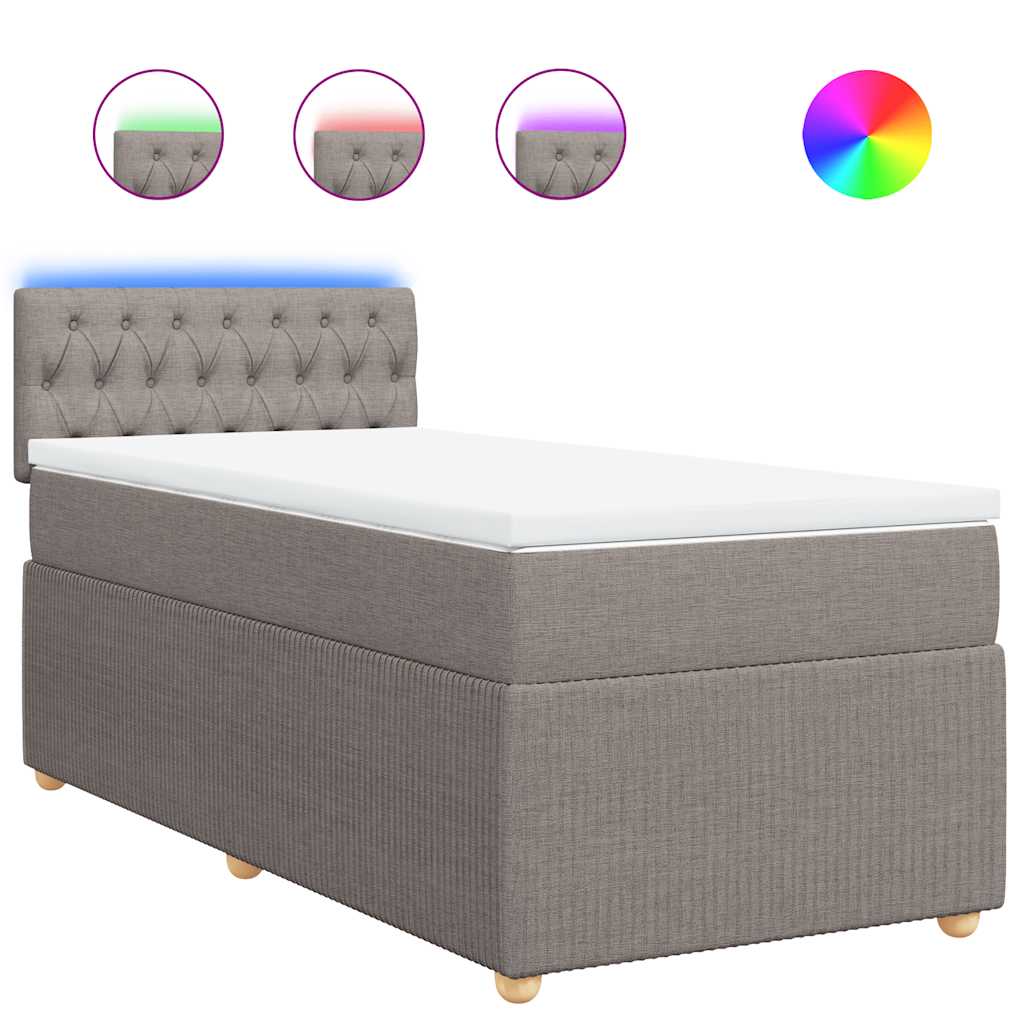 Sommier à lattes de lit avec matelas Taupe 80x200 cm Tissu - XIOS