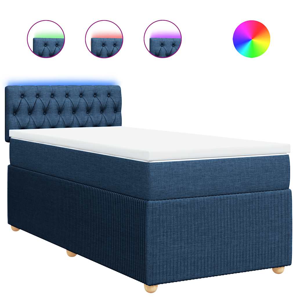 Sommier à lattes de lit avec matelas Bleu 80x200 cm Tissu - XIOS