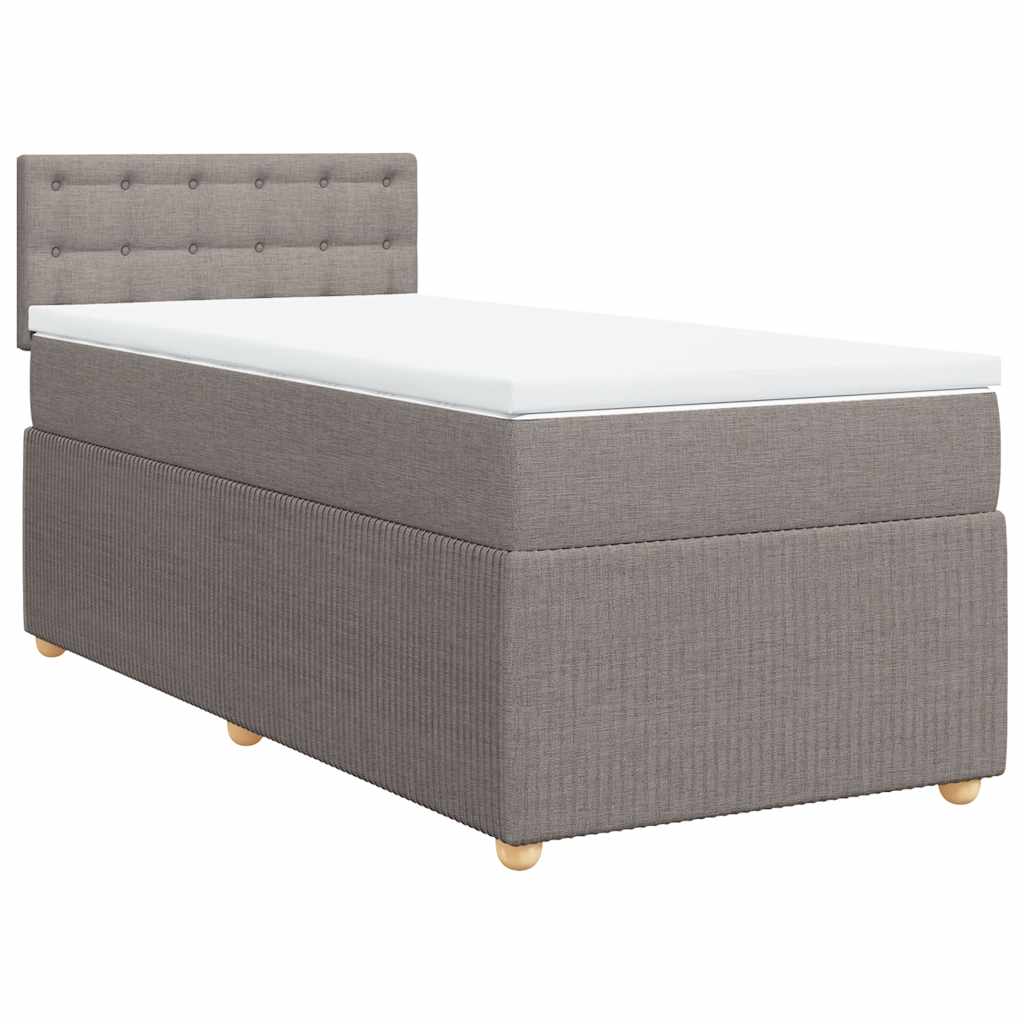 Sommier à lattes de lit avec matelas Taupe 80x200 cm Tissu - XIOS