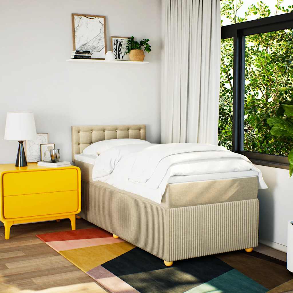 Sommier à lattes de lit avec matelas Crème 80x200 cm Tissu - XIOS