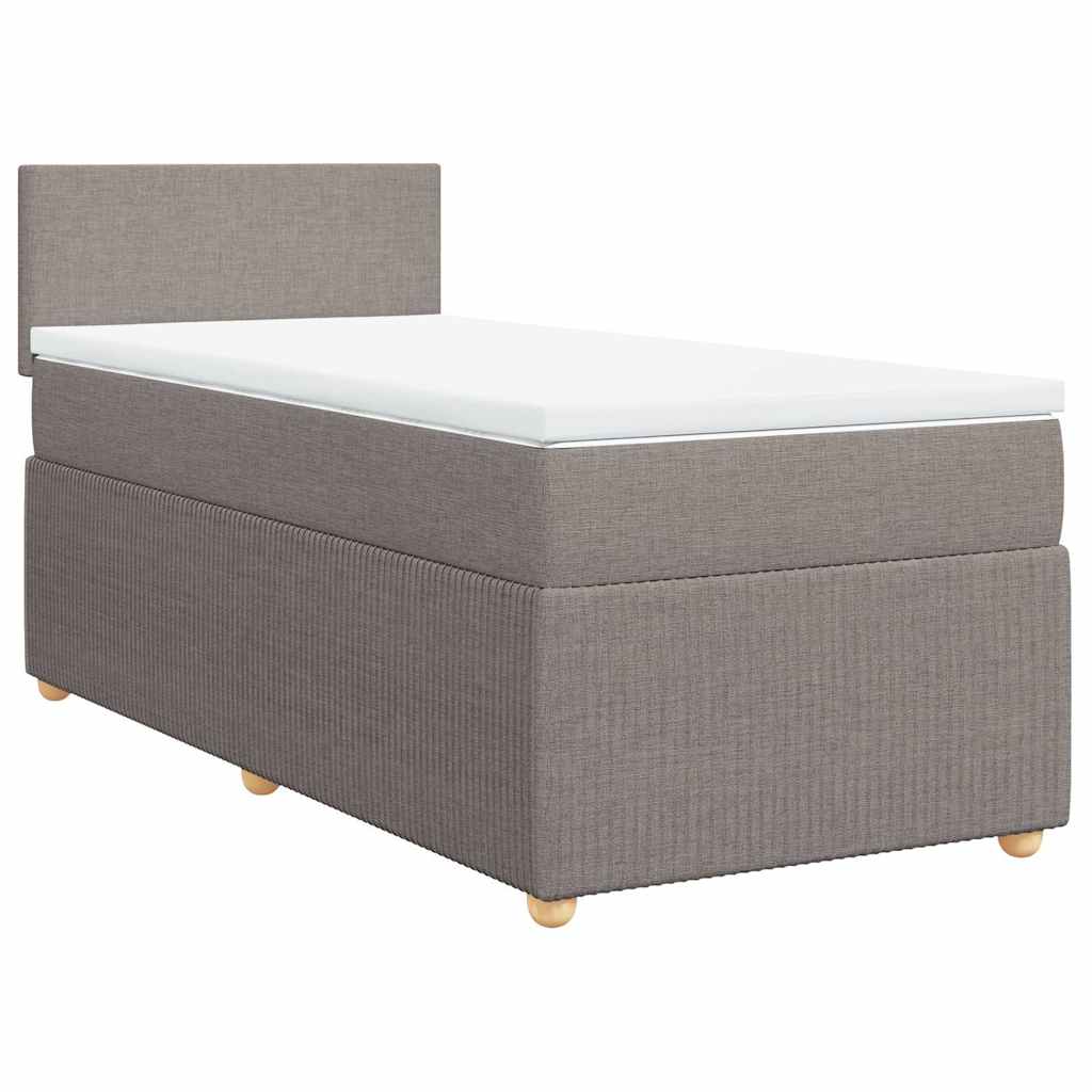 Sommier à lattes de lit avec matelas Taupe 90x190 cm Tissu - XIOS
