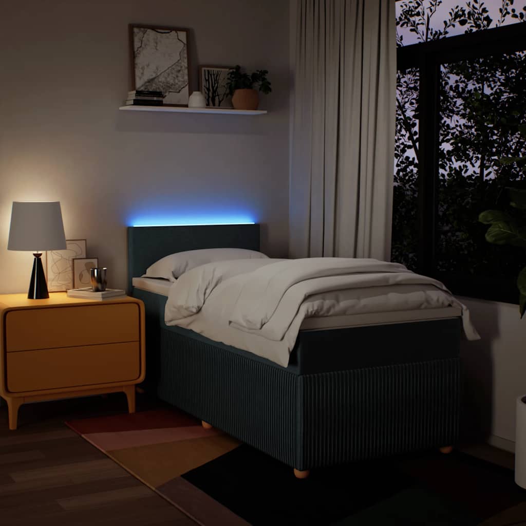 Sommier à lattes de lit avec matelas Bleu 90x190 cm Tissu - XIOS