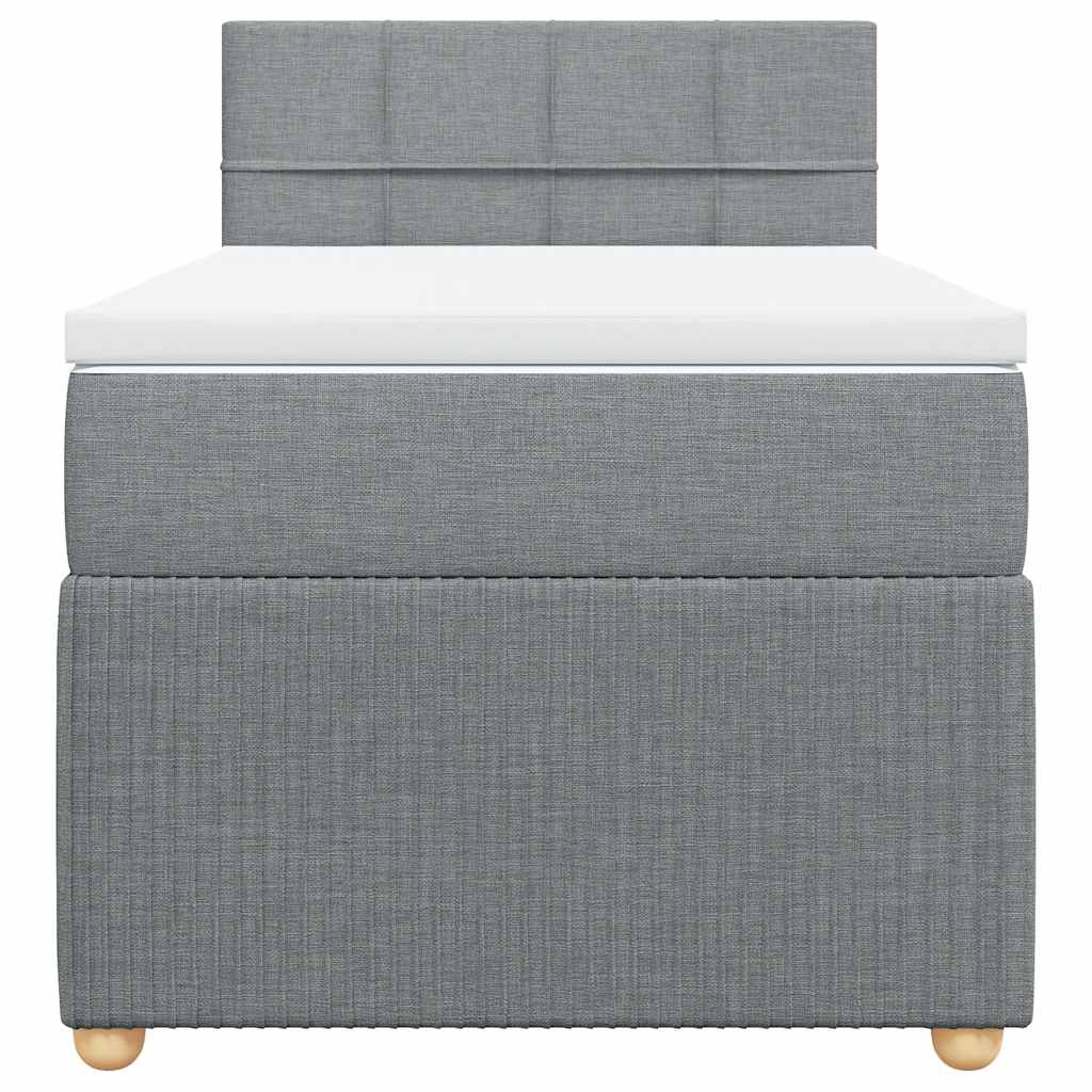 Sommier à lattes de lit et matelas Gris clair 90x190 cm Tissu - XIOS