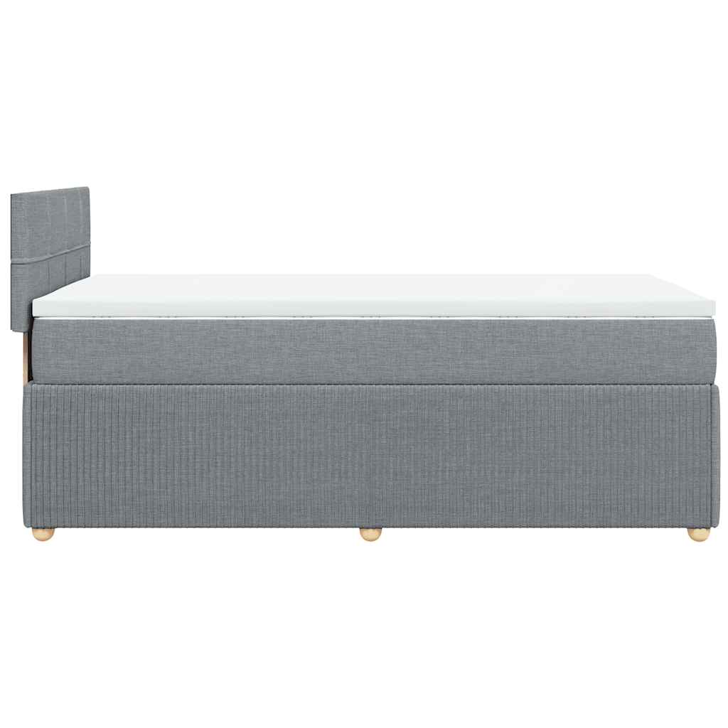 Sommier à lattes de lit et matelas Gris clair 90x190 cm Tissu - XIOS