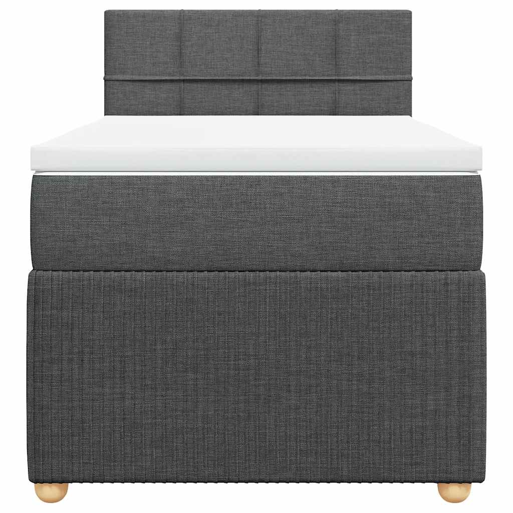 Sommier à lattes de lit et matelas Gris foncé 90x190 cm Tissu - XIOS