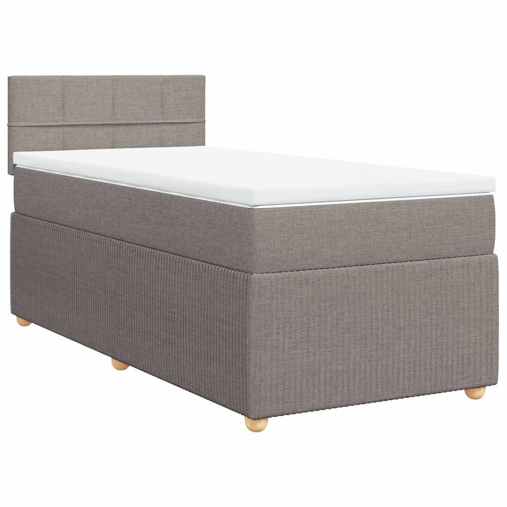 Sommier à lattes de lit avec matelas Taupe 90x190 cm Tissu - XIOS