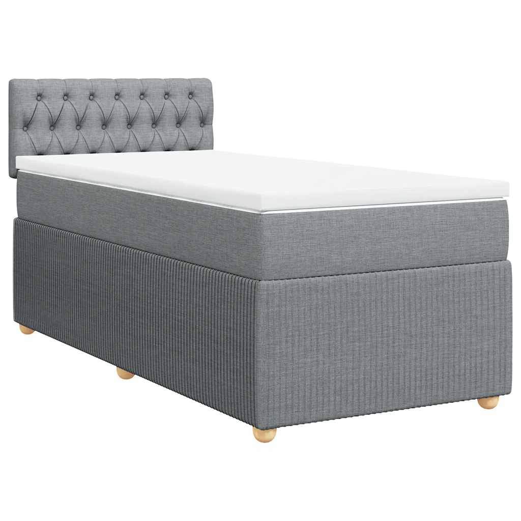 Sommier à lattes de lit et matelas Gris clair 90x190 cm Tissu - XIOS