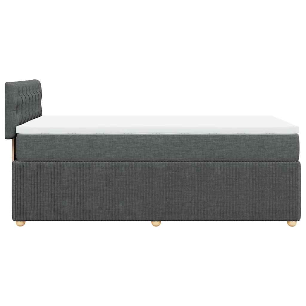Sommier à lattes de lit et matelas Gris foncé 90x190 cm Tissu - XIOS