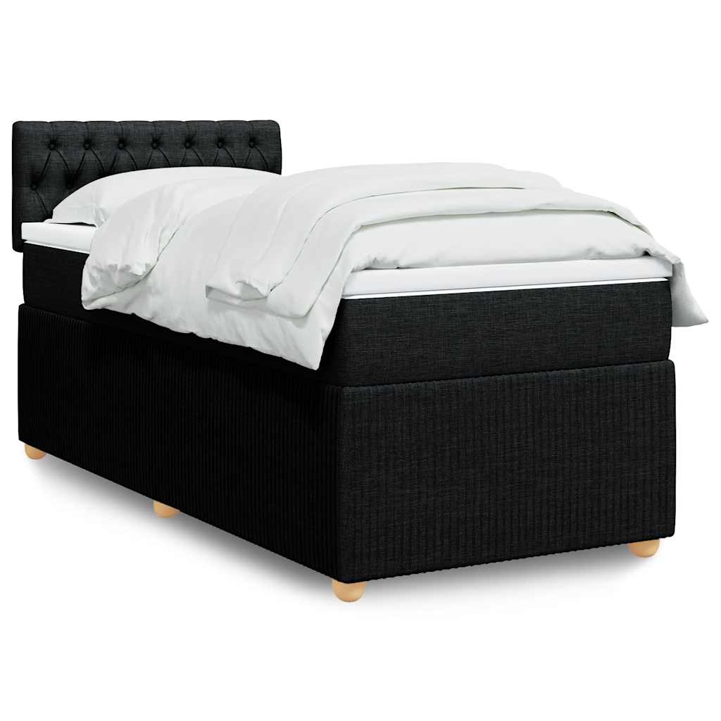 Sommier à lattes de lit avec matelas Noir 90x190 cm Tissu - XIOS
