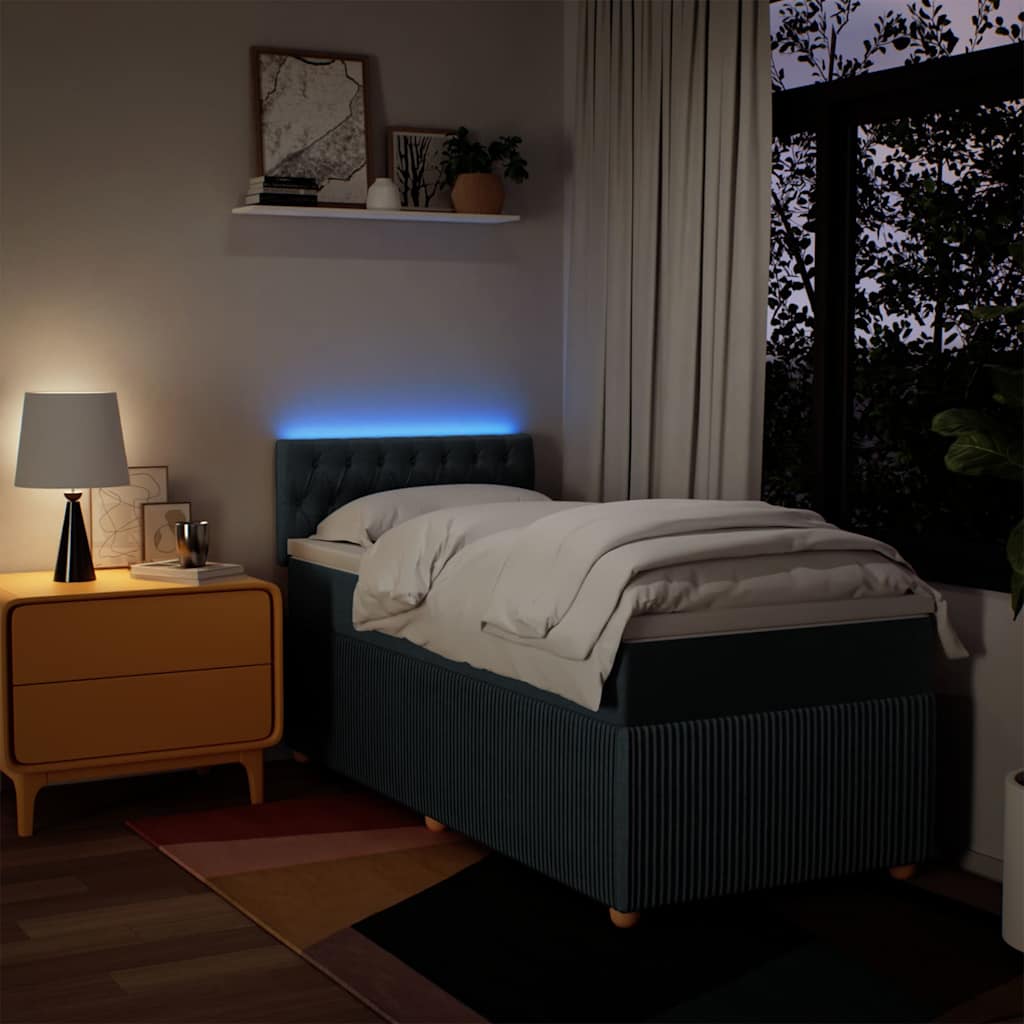 Sommier à lattes de lit avec matelas Bleu 90x190 cm Tissu - XIOS