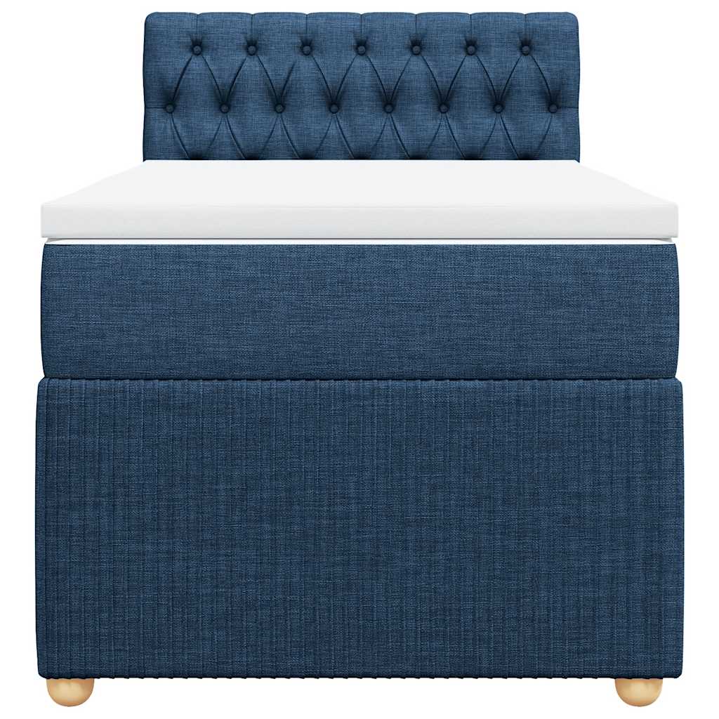 Sommier à lattes de lit avec matelas Bleu 90x190 cm Tissu - XIOS