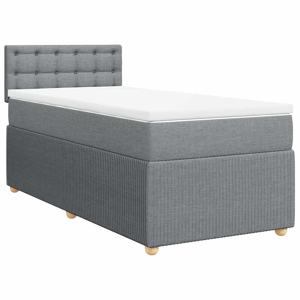 Sommier à lattes de lit et matelas Gris clair 90x190 cm Tissu - XIOS
