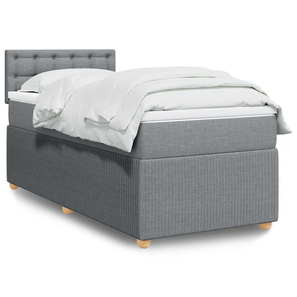 Sommier à lattes de lit et matelas Gris clair 90x190 cm Tissu - XIOS