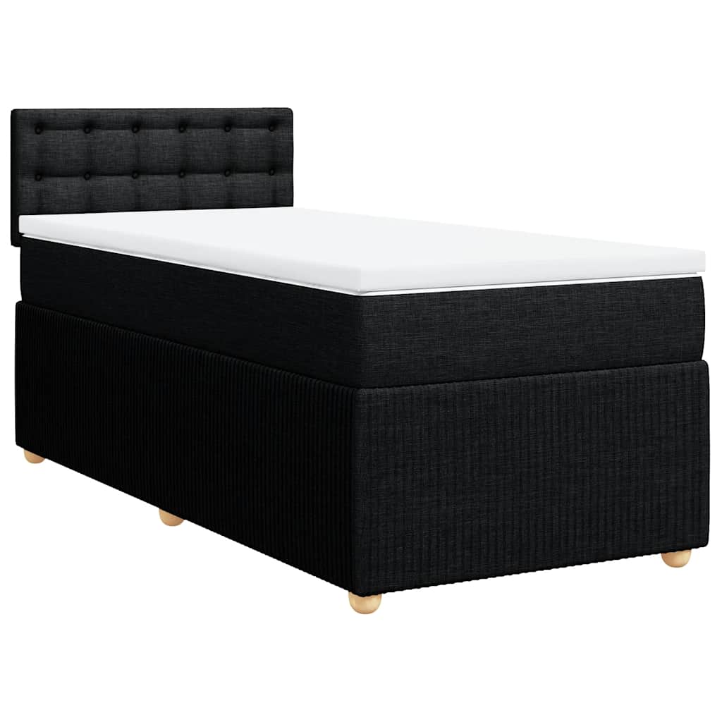 Sommier à lattes de lit avec matelas Noir 90x190 cm Tissu - XIOS