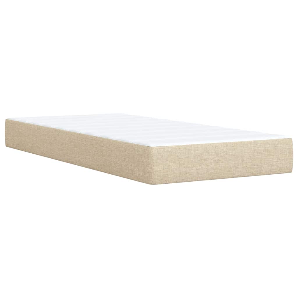 Sommier à lattes de lit et matelas Crème 90x190 cm Tissu - XIOS