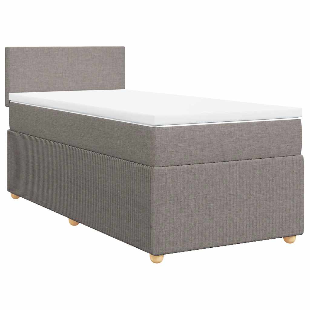 Sommier à lattes de lit avec matelas Taupe 90x200 cm Tissu - XIOS