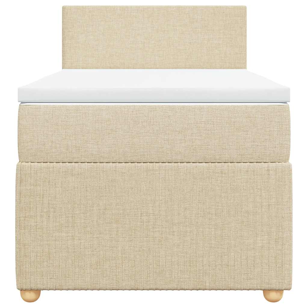 Sommier à lattes de lit avec matelas Crème 90x200 cm Tissu - XIOS