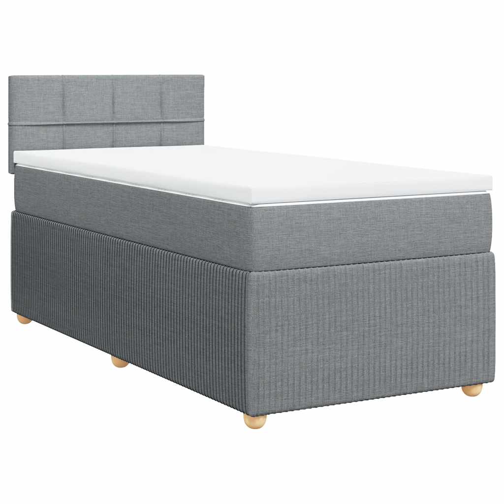 Sommier à lattes de lit avec matelas Gris clair 90x200 cm Tissu - XIOS