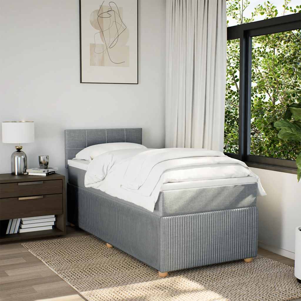 Sommier à lattes de lit avec matelas Gris clair 90x200 cm Tissu - XIOS