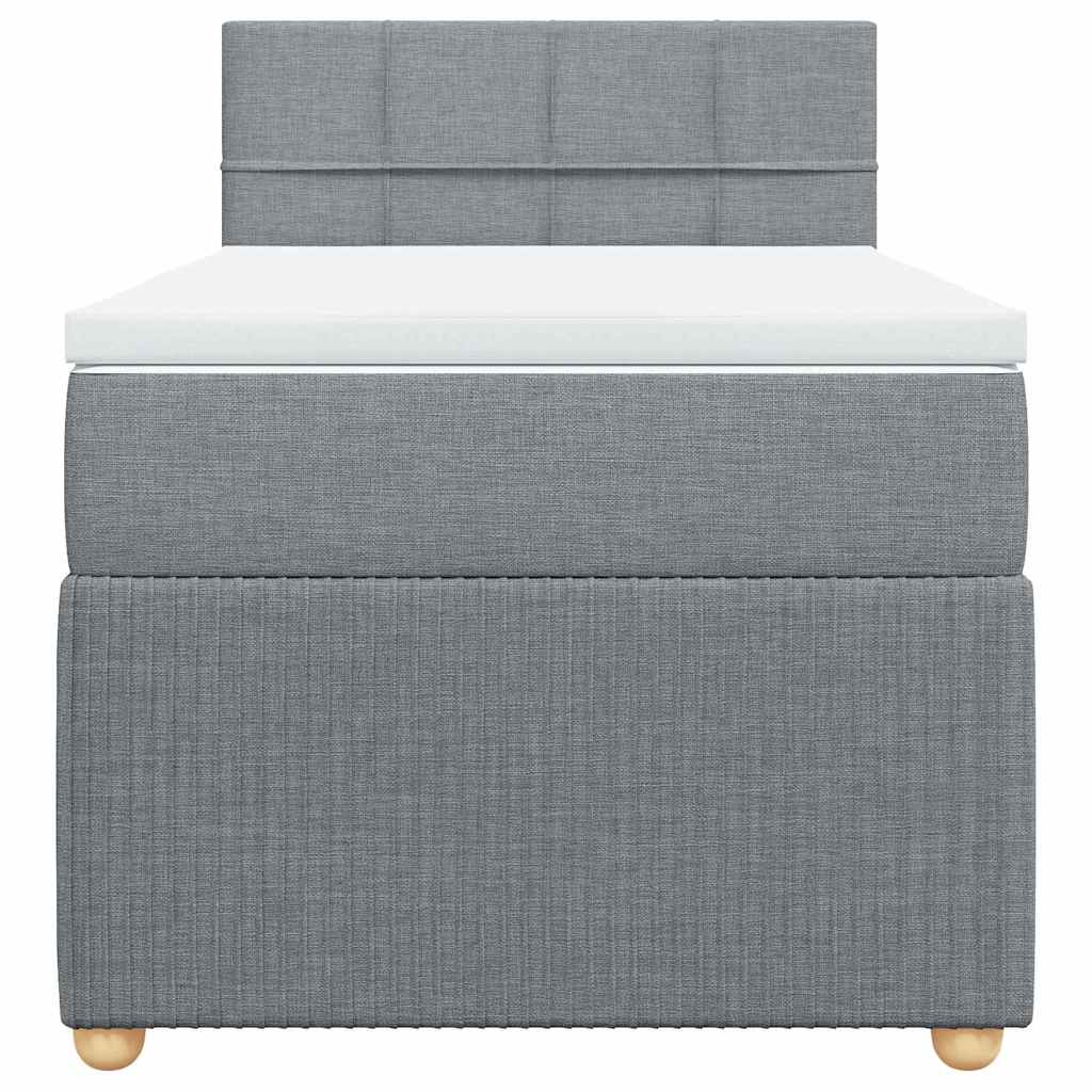 Sommier à lattes de lit avec matelas Gris clair 90x200 cm Tissu