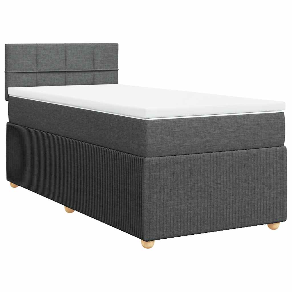 Sommier à lattes de lit avec matelas Gris foncé 90x200 cm Tissu - XIOS