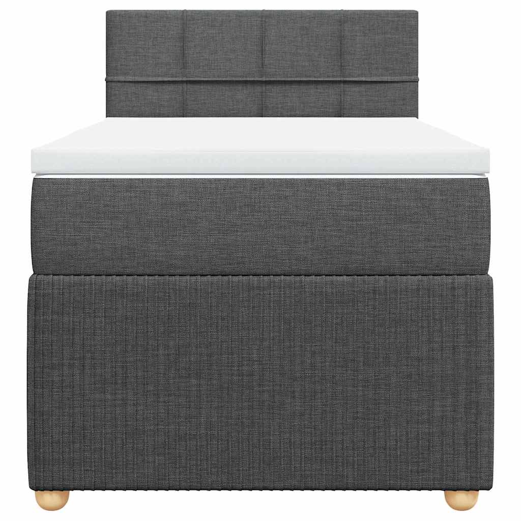 Sommier à lattes de lit avec matelas Gris foncé 90x200 cm Tissu - XIOS