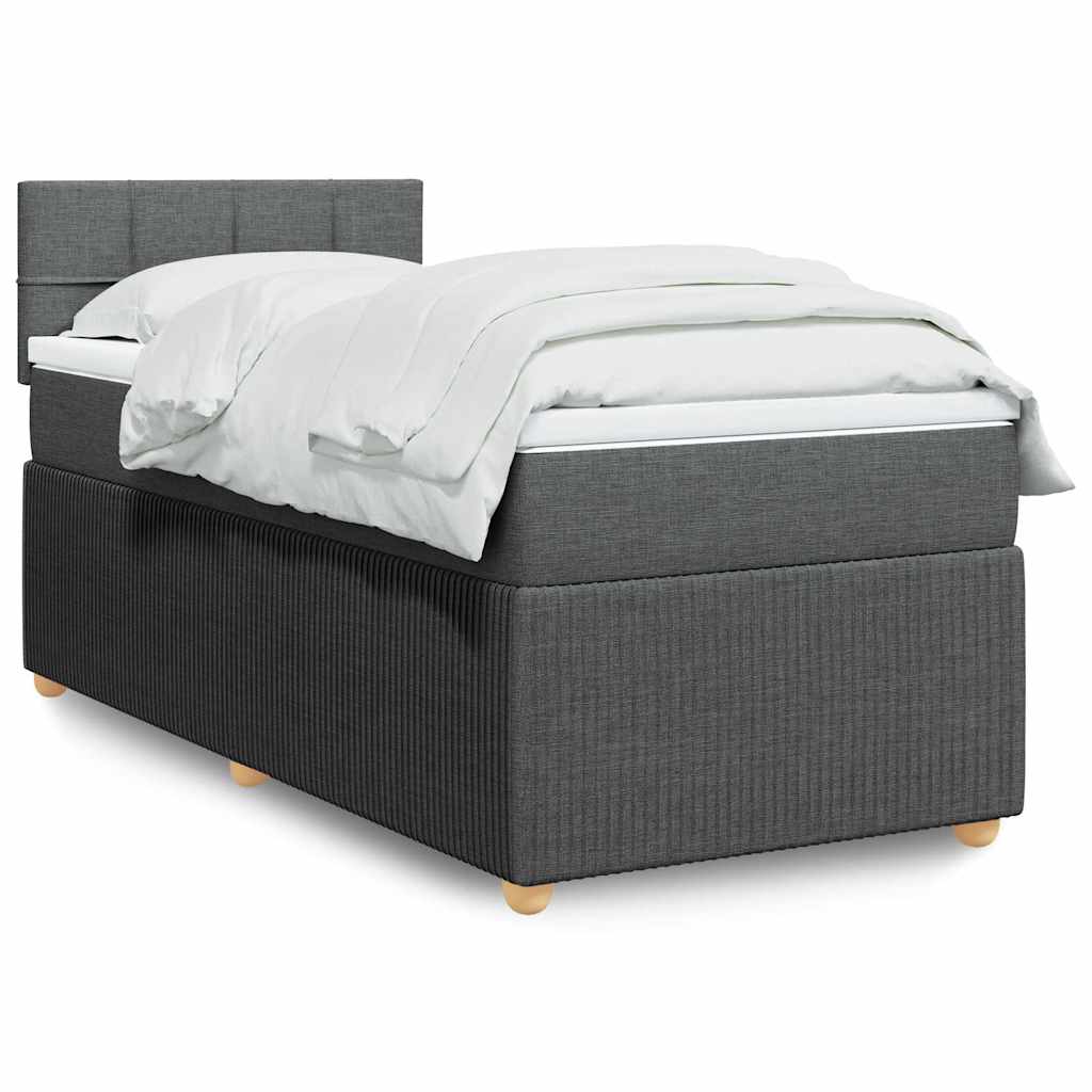 Sommier à lattes de lit avec matelas Gris foncé 90x200 cm Tissu - XIOS