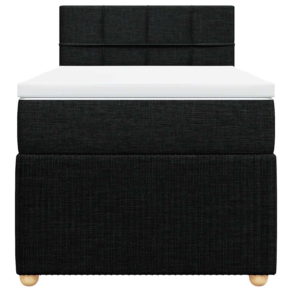 Sommier à lattes de lit avec matelas Noir 90x200 cm Tissu