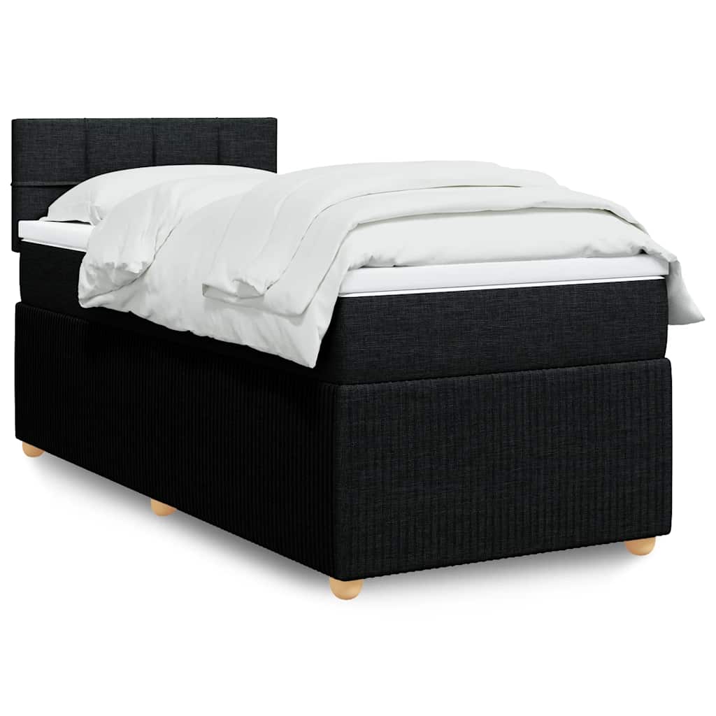 Sommier à lattes de lit avec matelas Noir 90x200 cm Tissu - XIOS