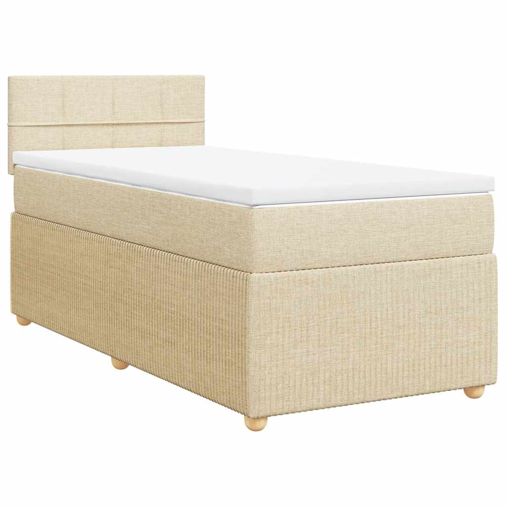 Sommier à lattes de lit avec matelas Crème 90x200 cm Tissu - XIOS