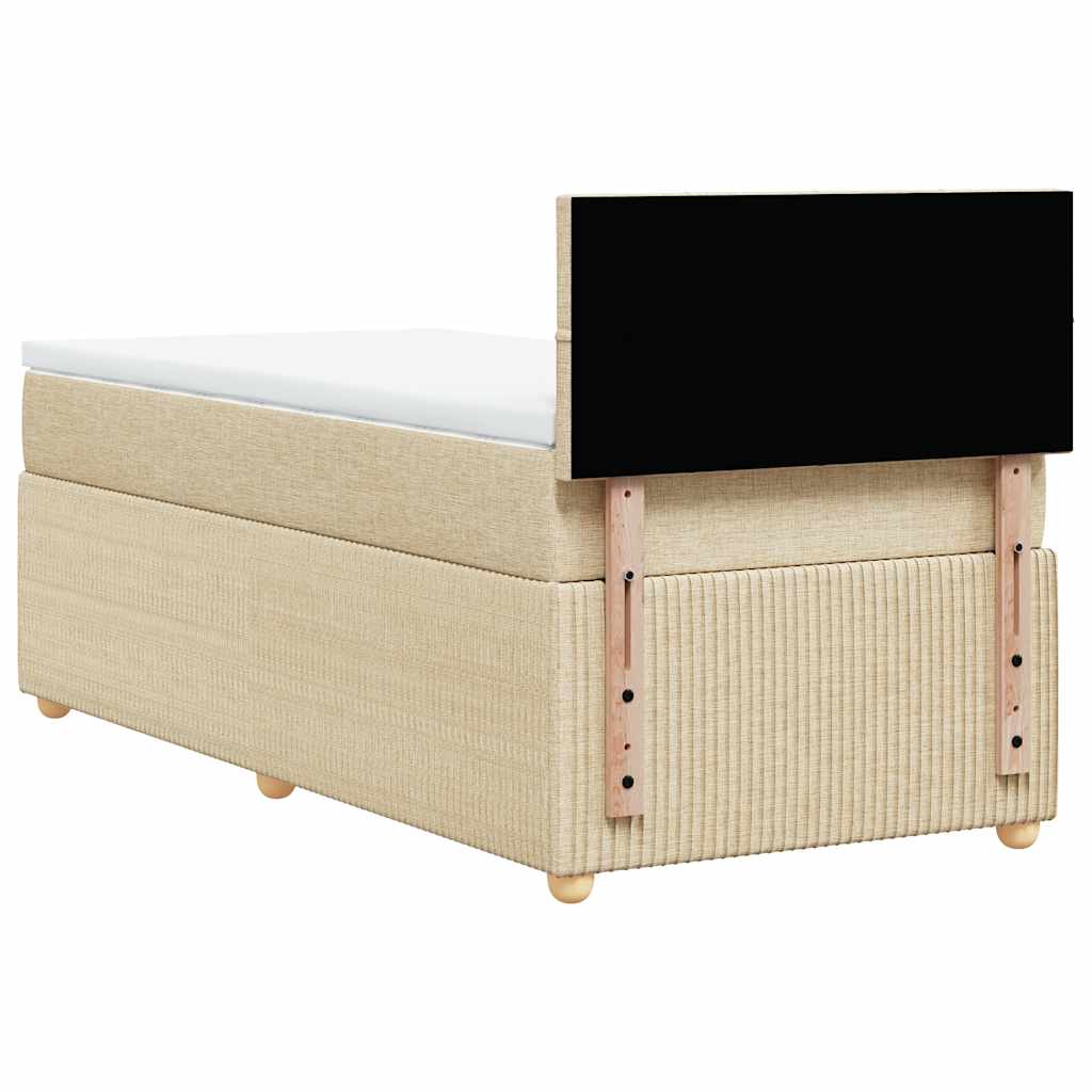 Sommier à lattes de lit avec matelas Crème 90x200 cm Tissu - XIOS