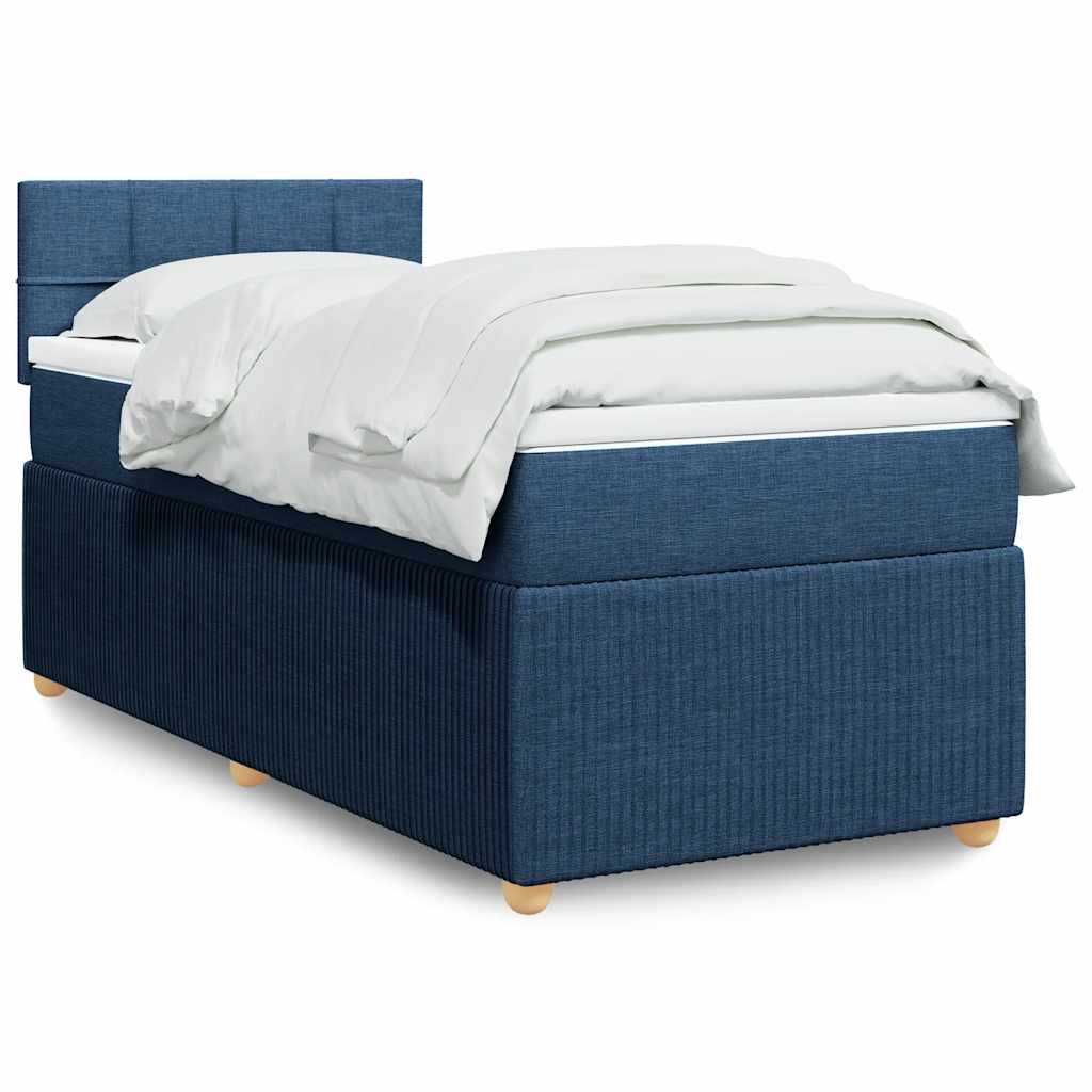 Sommier à lattes de lit avec matelas Bleu 90x200 cm Tissu - XIOS
