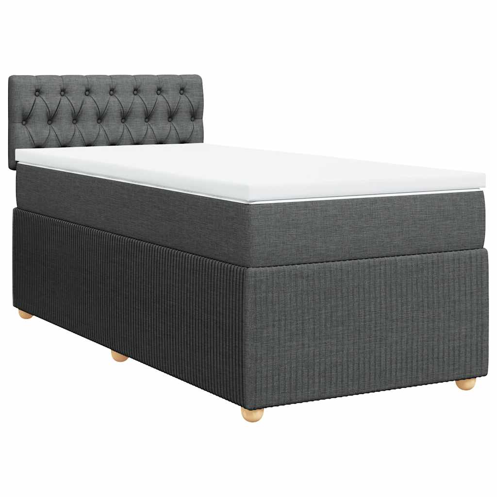 Sommier à lattes de lit avec matelas Gris foncé 90x200 cm Tissu - XIOS