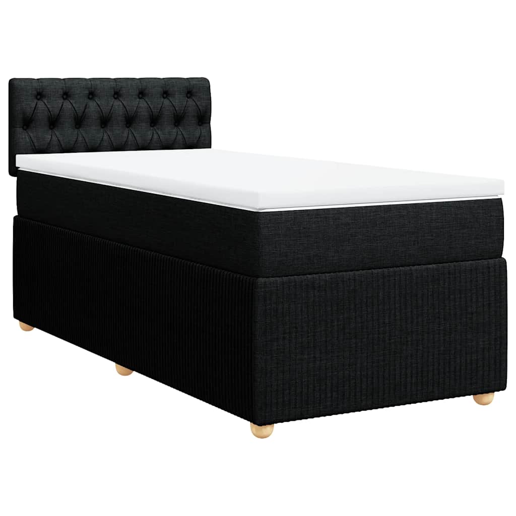 Sommier à lattes de lit avec matelas Noir 90x200 cm Tissu - XIOS