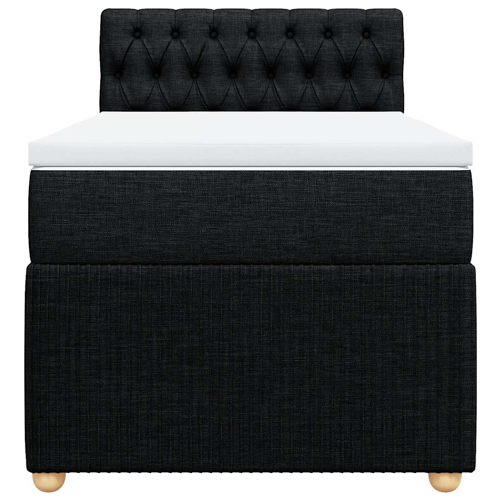 Sommier à lattes de lit avec matelas Noir 90x200 cm Tissu - XIOS