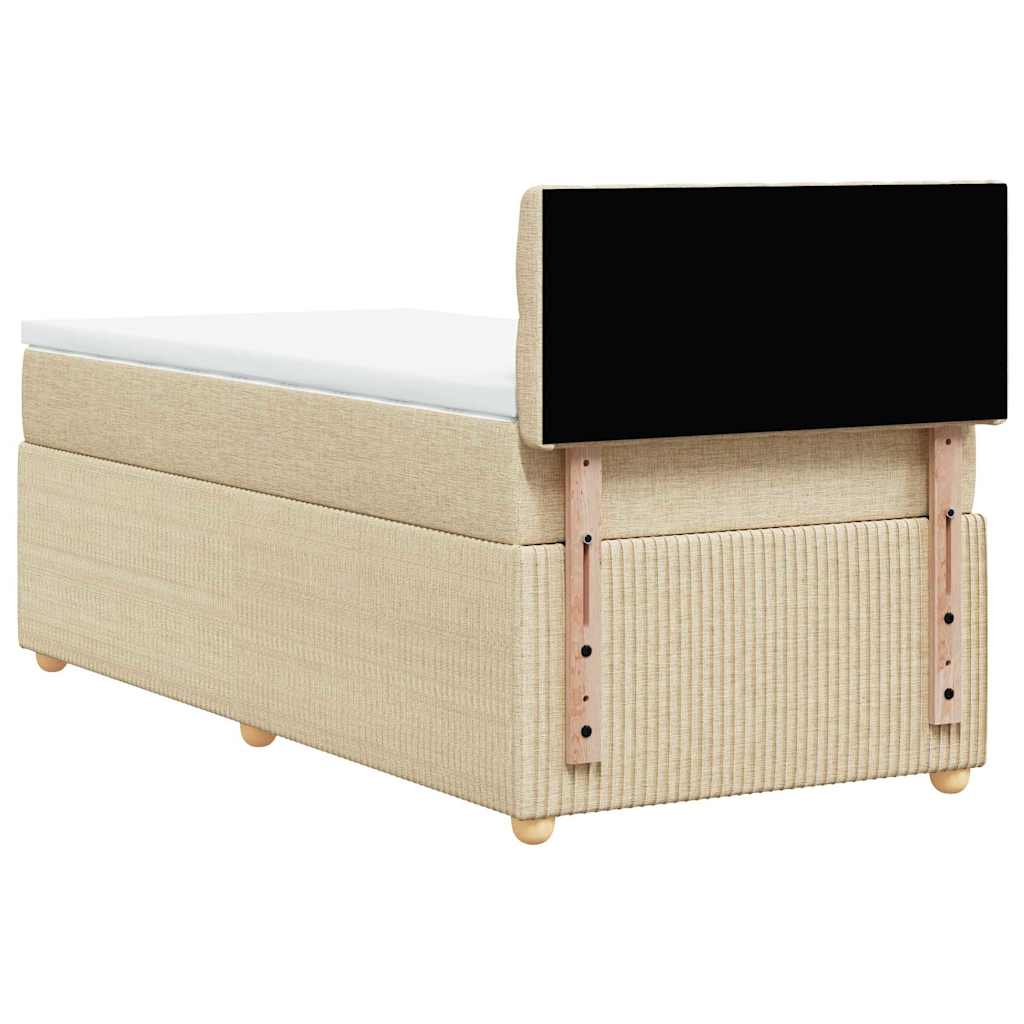 Sommier à lattes de lit avec matelas Crème 90x200 cm Tissu - XIOS